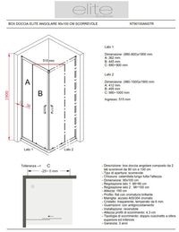 BOX DOCCIA ELITE ANGOLARE 90x100 CM SCORREVOLE TRASPARENTE