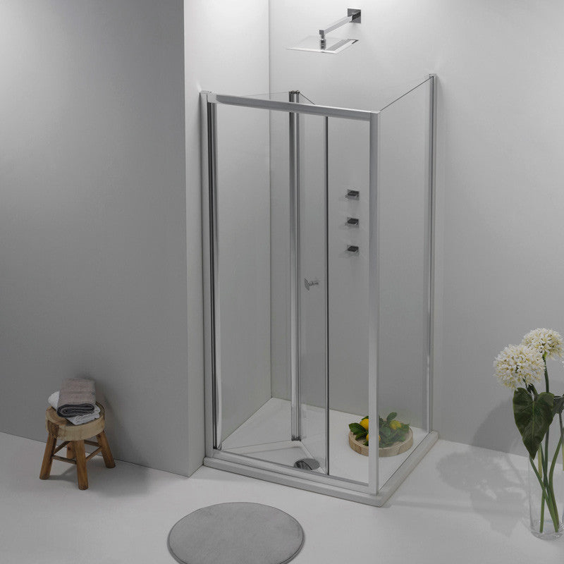 Box Doccia a Libro 70X100 cm Cristallo Trasparente 6 mm