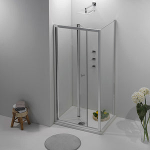 Box Doccia a Libro 70X100 cm Cristallo Trasparente 6 mm