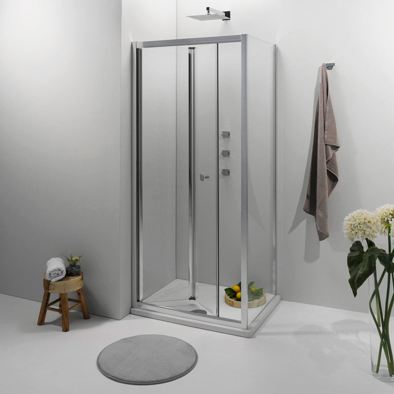 Box Doccia a Libro 70X100 cm Cristallo Trasparente 6 mm