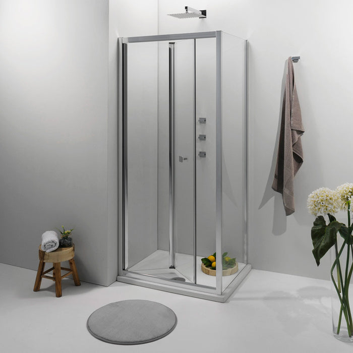 Box Doccia a Libro 70X100 cm Cristallo Trasparente 6 mm