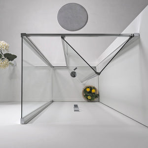 Box Doccia a Libro 70X100 cm Cristallo Trasparente 6 mm