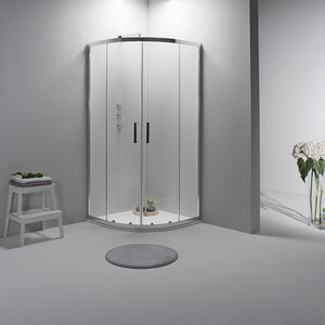 BOX DOCCIA ELITE SEMICIRCOLARE 80x80 CM SCORREVOLE TRASPARENTE