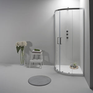 BOX DOCCIA ELITE SEMICIRCOLARE 80x80 CM SCORREVOLE TRASPARENTE