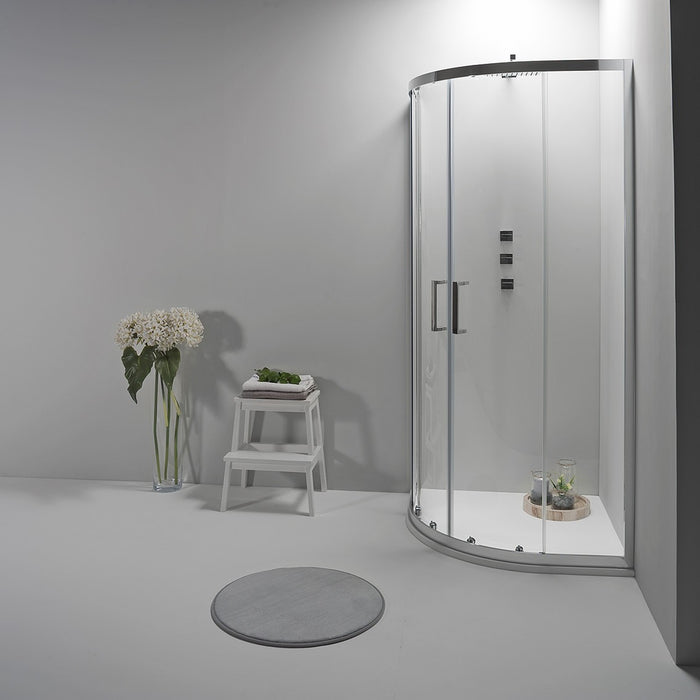 BOX DOCCIA ELITE SEMICIRCOLARE 80x80 CM SCORREVOLE TRASPARENTE