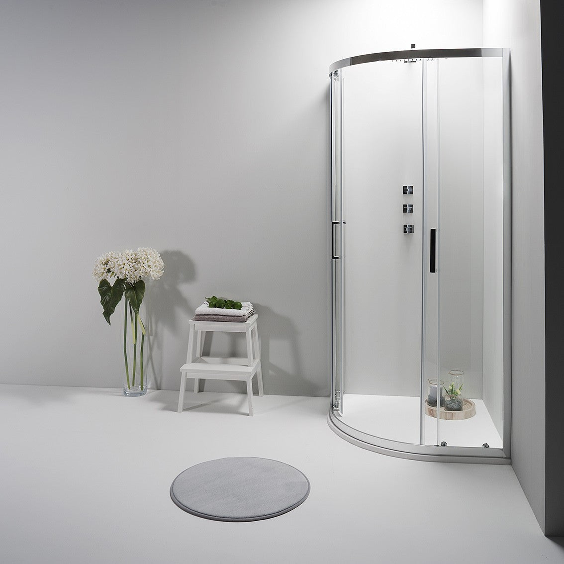 BOX DOCCIA ELITE SEMICIRCOLARE 90x90 CM SCORREVOLE TRASPARENTE