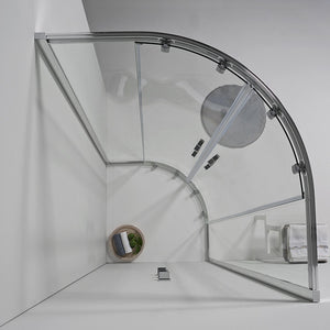 BOX DOCCIA ELITE SEMICIRCOLARE 90x90 CM SCORREVOLE TRASPARENTE