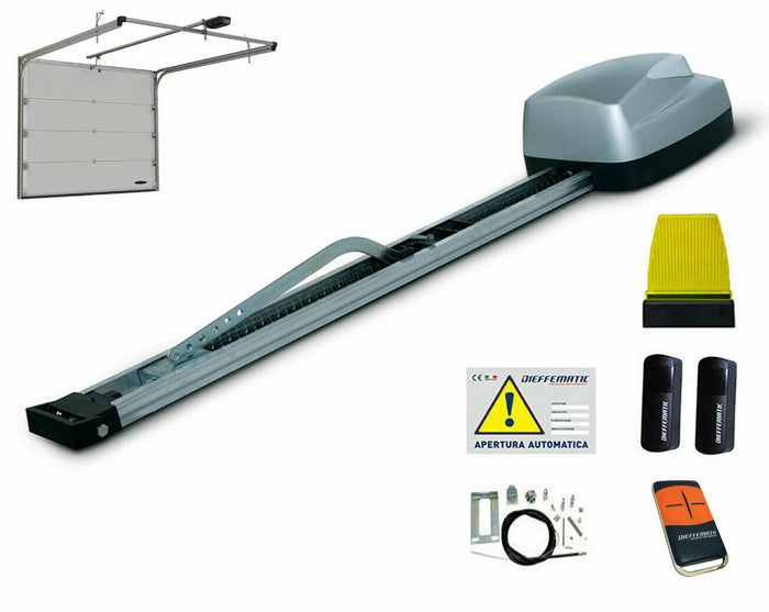 KIT AUTOMAZIONE GARAGE PORTE SEZIONALI E BASCULANTI A MOLLA FINO 100KG 15MQ + AC