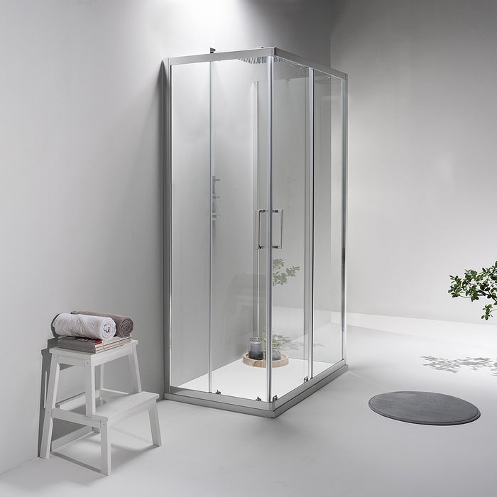 Box Doccia Elite Tre Lati 70x90x70 Cm Scorrevole Trasparente