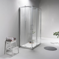 Box Doccia Elite Tre Lati 80x120x80 Cm Scorrevole Trasparente