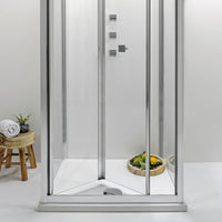 Box Doccia 80x100x80 cm Apertura Frontale a Libro Cristallo Trasparente