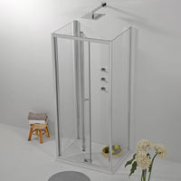 Box Doccia a Libro 3 Lati 80x90x80 Apertura Centrale Trasparente 6 mm