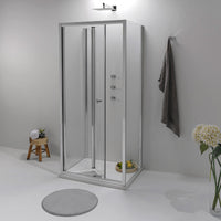 Box Doccia a Libro 3 Lati 80x90x80 Apertura Centrale Trasparente 6 mm