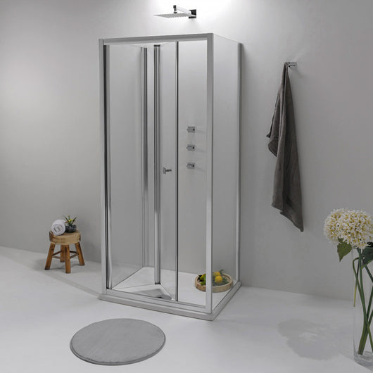 Box Doccia a Libro 3 Lati 80x90x80 Apertura Centrale Trasparente 6 mm