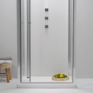 Box Doccia a Libro 3 Lati 80x90x80 Apertura Centrale Trasparente 6 mm