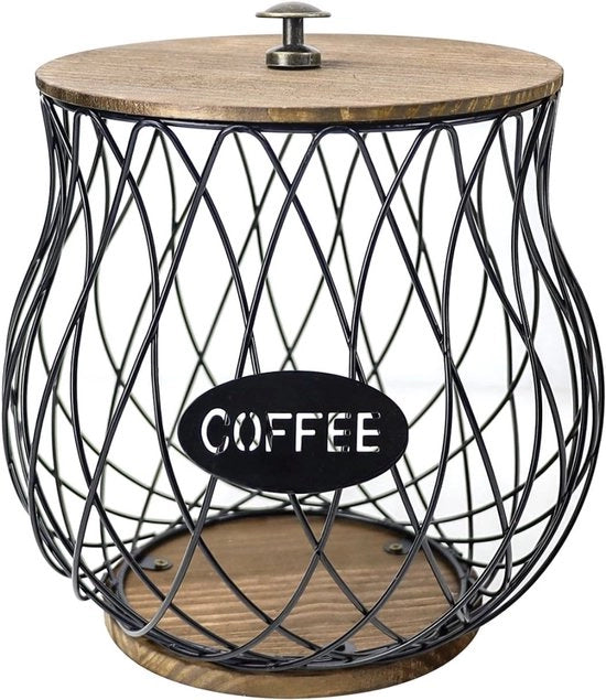 Contenitore per Capsule di Caffè Moderno – Cassa di Ricarica Metallica per Capsule di Caffè, Nero