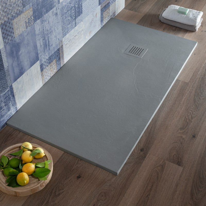Piatto Doccia Resina Grigio 80x100 cm effetto Pietra| Blan