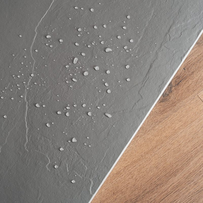 Piatto Doccia Resina Tagliabile 80x80 cm Grigio Effetto Pietra|