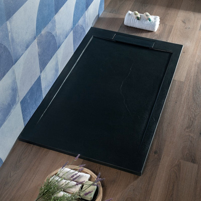Piatto Doccia 70x170 Cm Marmoresina Antracite Rettangolare Slim|