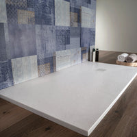 Piatto Doccia 80x90 cm Rettangolare Bianco Slim in Resina effett