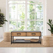 Boquete, Mobile Porta tv 2 Cassetti, 95x38x38h cm Marrone Rovere
