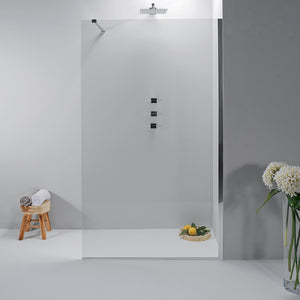 Box Doccia Walk In  90 Cm in Cristallo Trasparente con Anticalcare