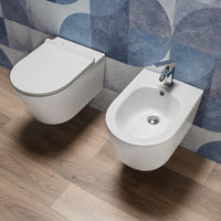 Coppia Sanitari Sospesi Rimless senza Brida con Sedile Softclose