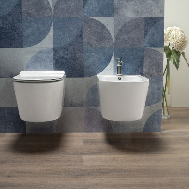 Coppia Sanitari Sospesi Rimless senza Brida con Sedile Softclose