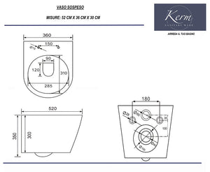 Coppia Sanitari Sospesi Rimless senza Brida con Sedile Softclose