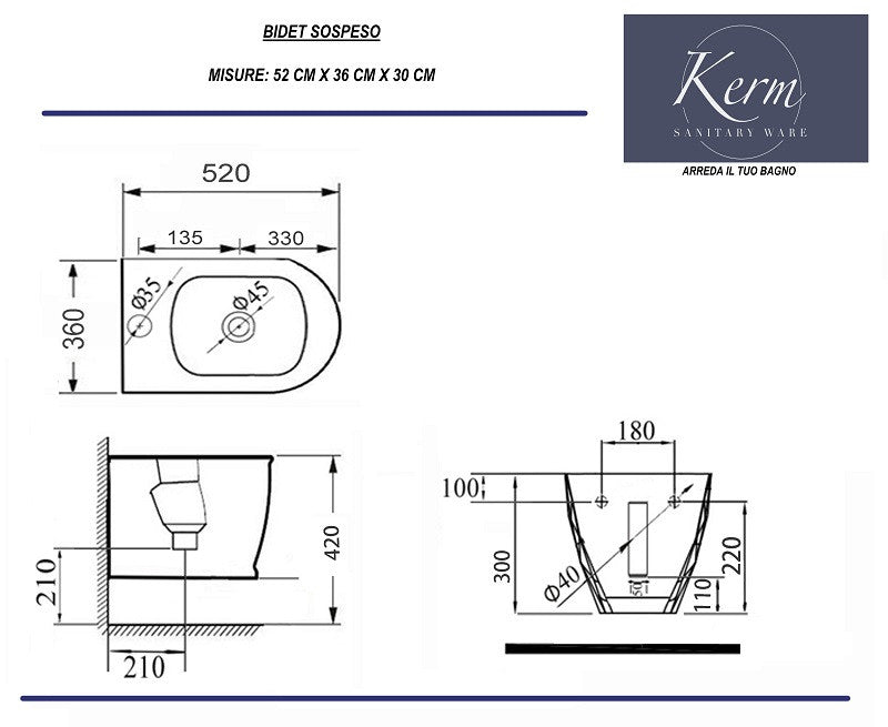 Coppia Sanitari Sospesi Rimless senza Brida con Sedile Softclose