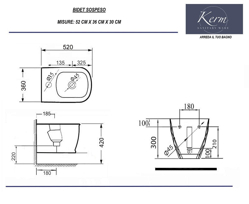 Sanitari Squadrati Sospesi Rimless a Risparmio Idrico con sedile