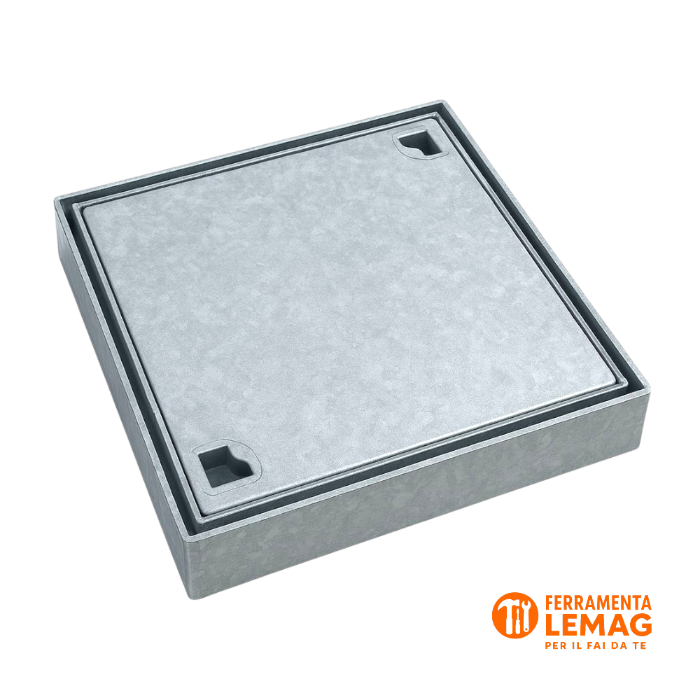 Chiusino Portapavimento Zincato 43x43 cm con Telaio – Luce 39x39 cm – Lemag srl