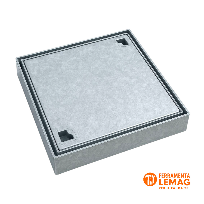 Chiusino Portapavimento Zincato 43x43 cm con Telaio – Luce 39x39 cm – Lemag srl