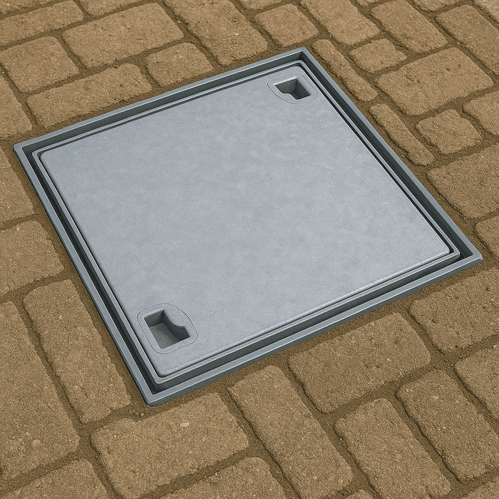 Chiusino Portapavimento Zincato 43x43 cm con Telaio – Luce 39x39 cm – Lemag srl