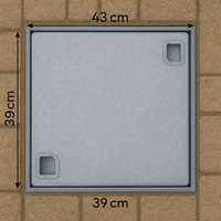 Chiusino Portapavimento Zincato 43x43 cm con Telaio – Luce 39x39 cm – Lemag srl