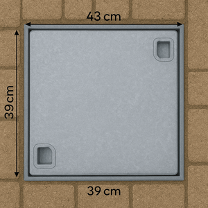 Chiusino Portapavimento Zincato 43x43 cm con Telaio – Luce 39x39 cm – Lemag srl