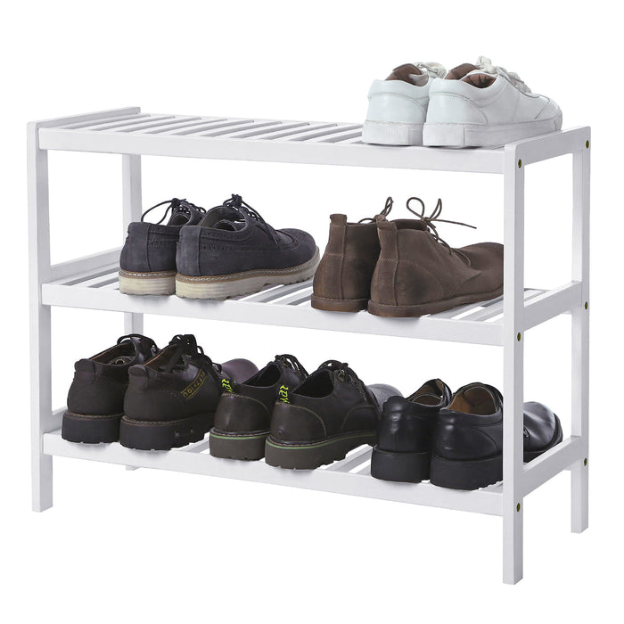 Scarpiera Valora in bambù bianco salvaspazio in stile moderno