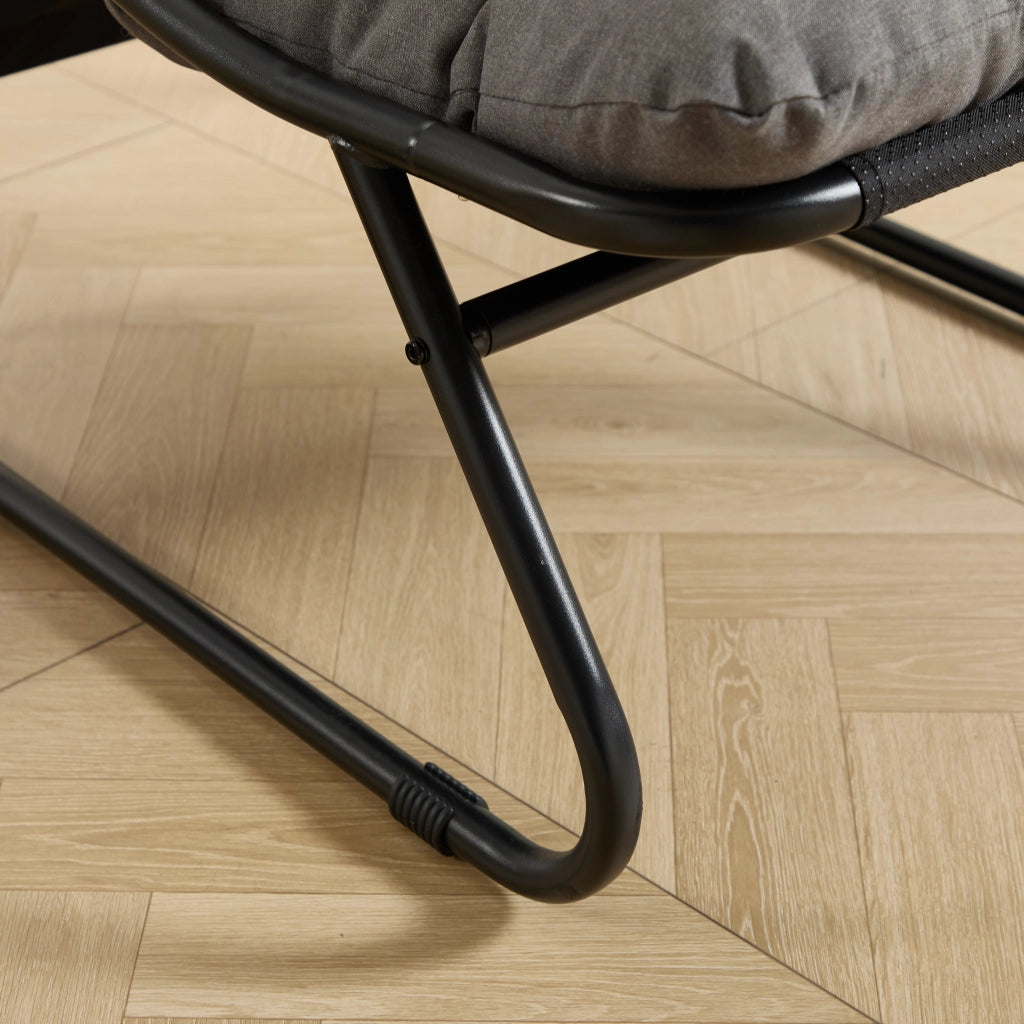 SEDIA DA ESTERNO CON POUF 65x78x86 cm Acciaio Grigio