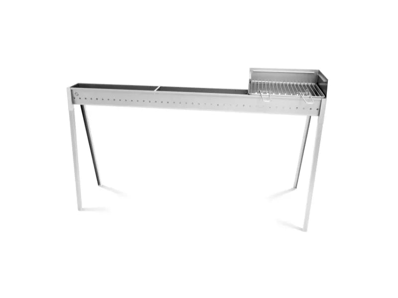 Barbecue a carbone per arrosticini Lisa Milano Grill 100+40 in acciaio inox - Con kit paratia + griglia