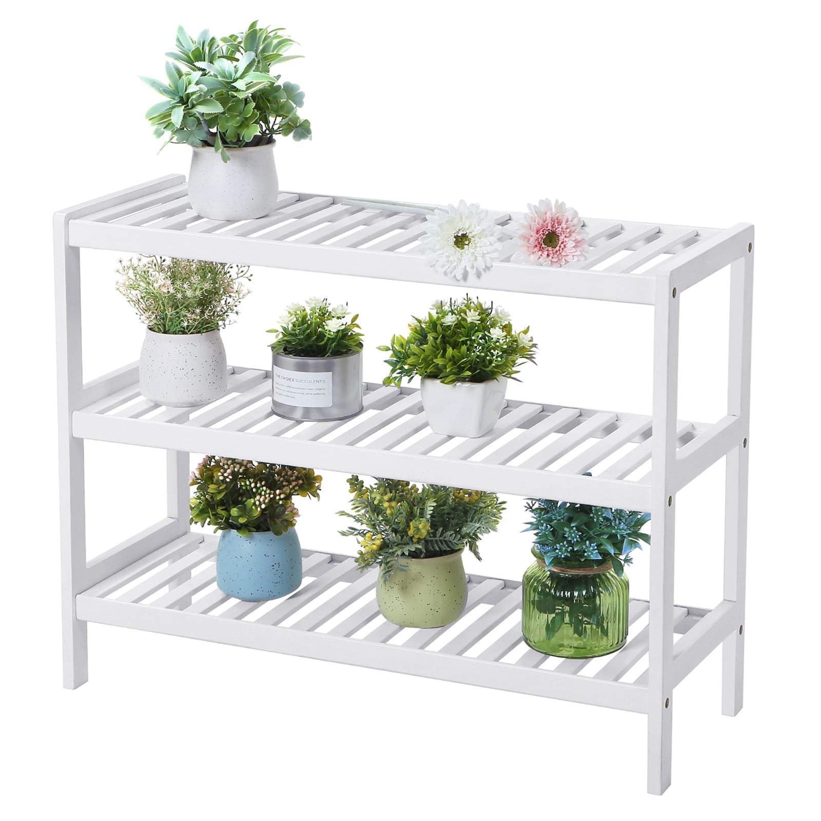 Scarpiera Valora in bambù bianco salvaspazio in stile moderno