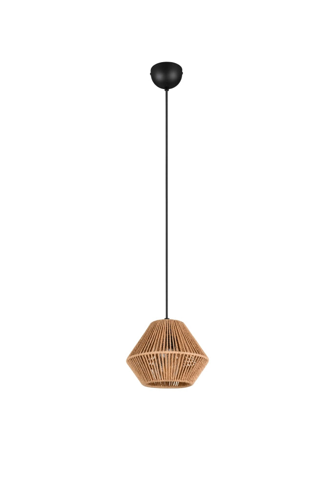 Lampada a sospensione, fibre naturali, D 20 cm, Lucille