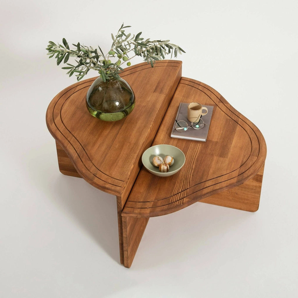 Tavolino da salotto Emiri, Tavolo basso da caffè, Portariviste per divano, Ripiano da soggiorno, 90x90h40 cm, Quercia