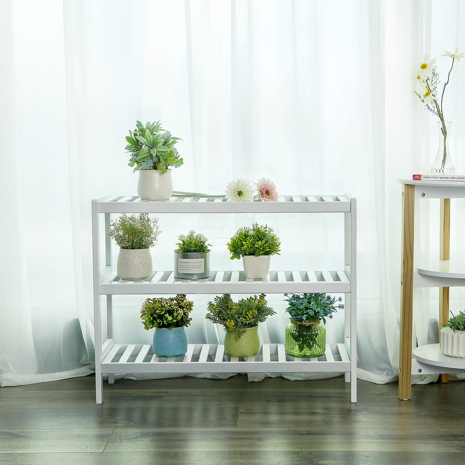 Scarpiera Valora in bambù bianco salvaspazio in stile moderno