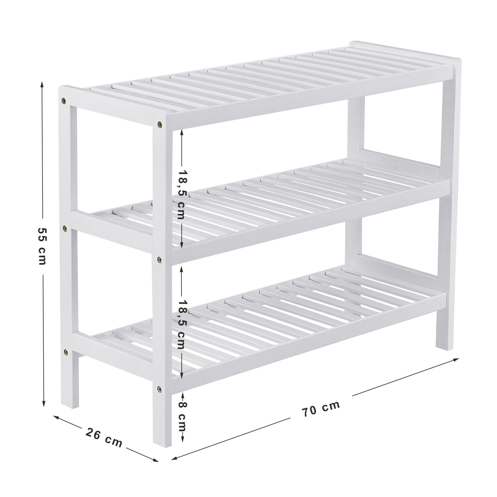 Scarpiera Valora in bambù bianco salvaspazio in stile moderno