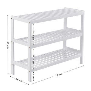 Scarpiera Valora in bambù bianco salvaspazio in stile moderno