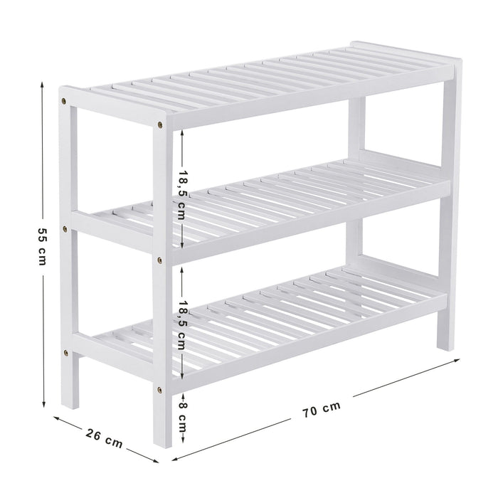 Scarpiera Valora in bambù bianco salvaspazio in stile moderno