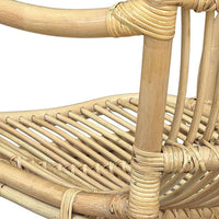 Poltrona sedia Mandola in vero legno di bambù e vimini naturale intrecciato