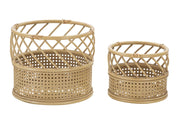 Set 2 Porta Vasi Panama Ø 30x25-22x18 cm in Ferro e Plastica