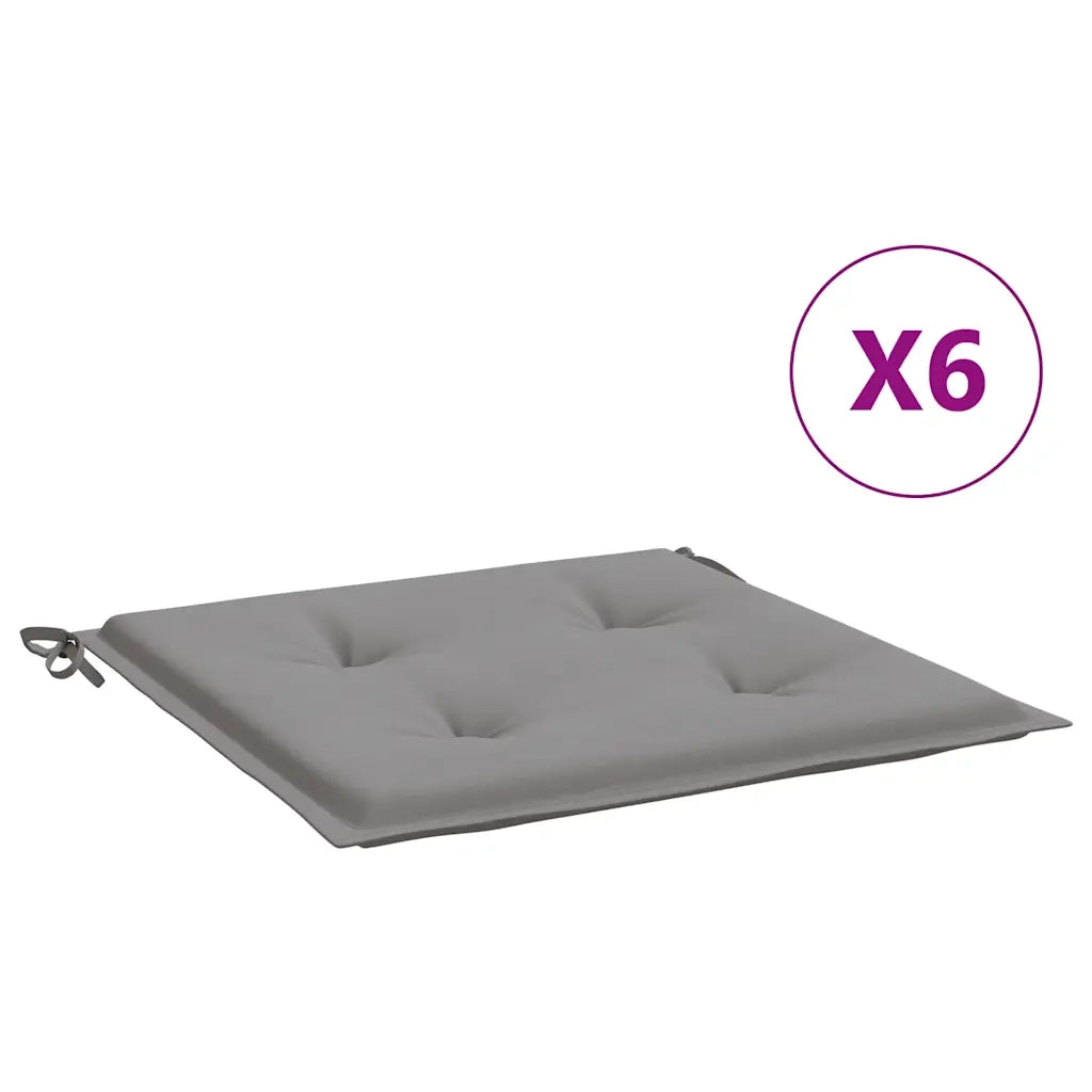 Cuscini per Sedia 6 pz Grigi 40x40x4 cm in Tessuto Oxford 314005