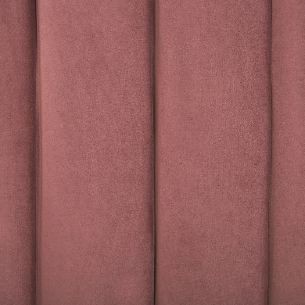 Letto con rete in velluto rosa 140 x 200 cm gambe in metallo testata retro capitonné
